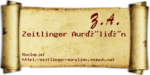 Zeitlinger Aurélián névjegykártya